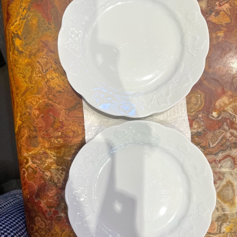 Dansi Lierre Lauvage embrossed Ivy salad plates BOGO